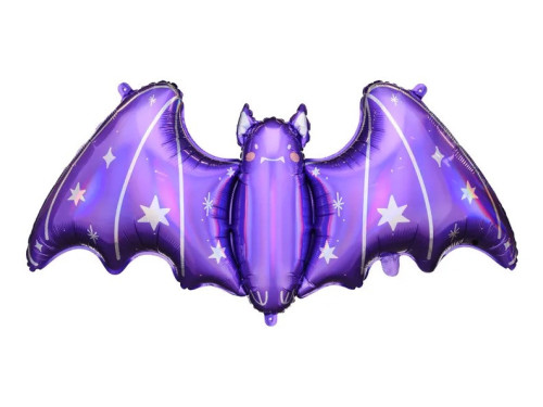 Foil balloon, Bat - violet, 119,5 x 51 cm