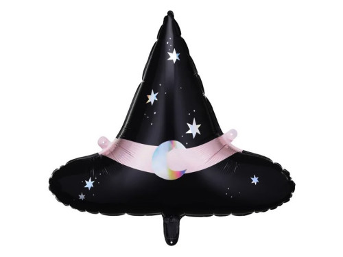 Balon foliowy, Kapelusz czarownicy - czarny, 66,5 x 57,5 cm