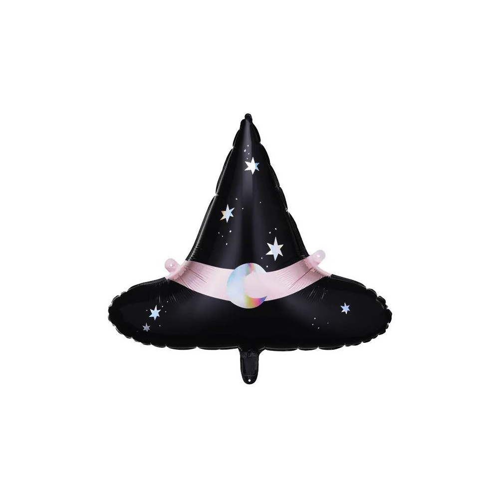 Foil balloon, Witch's hat - black, 66,5 x 57,5 cm