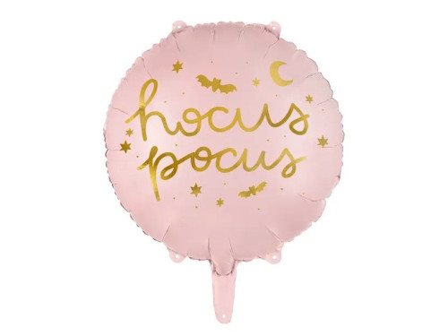 Balon foliowy, Hocus Pocus - różowy, 45 cm