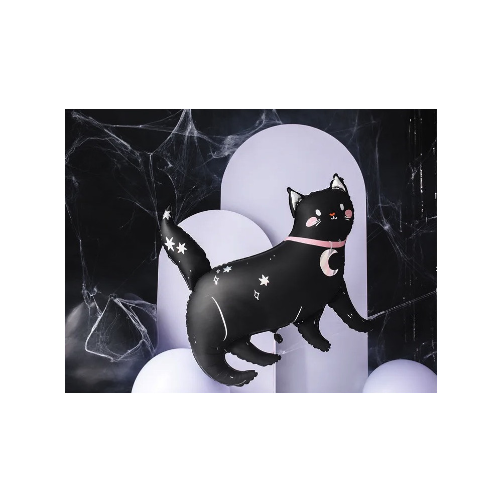 Foil balloon, Cat - black, 96 x 95 cm