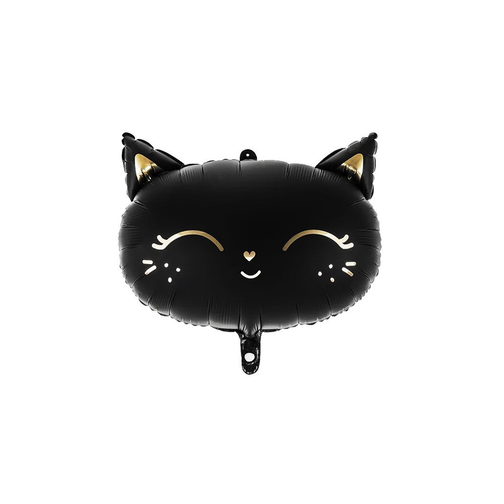 Balon foliowy, Kotek - czarny, 48 x 36 cm