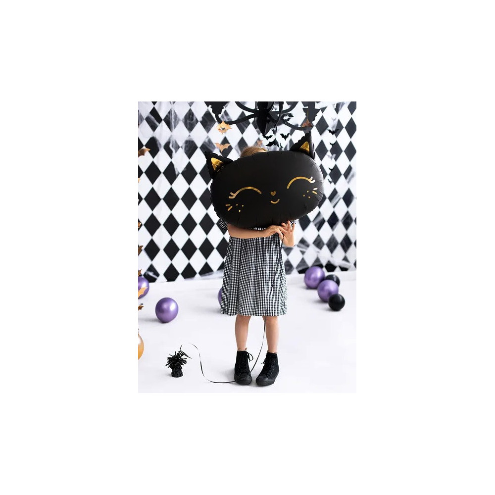 Foil balloon, Kitty - black, 48 x 36 cm