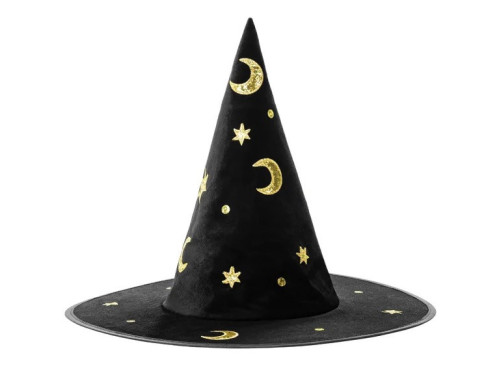 Witch hat with print - black, 42 x 32 cm