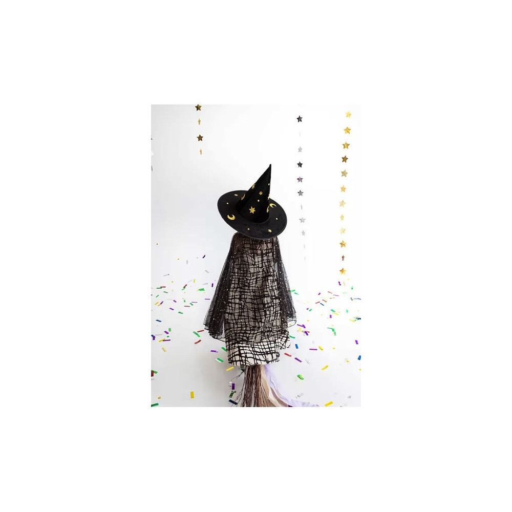 Witch hat with print - black, 42 x 32 cm