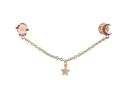 Crystal Ball enamel pin - pink and gold, 13 cm