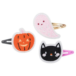 Halloween hair clips - ghost, pumpkin, cat, 3 pcs.