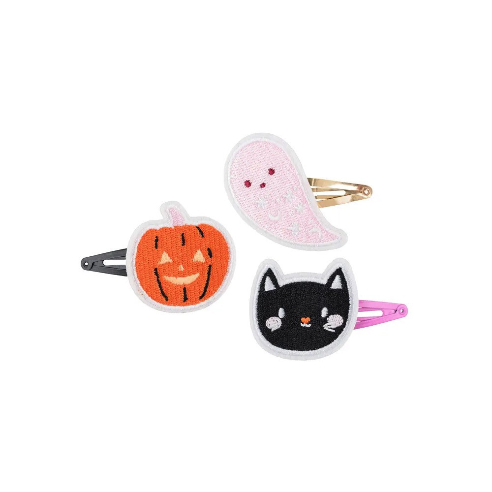Halloween hair clips - ghost, pumpkin, cat, 3 pcs.