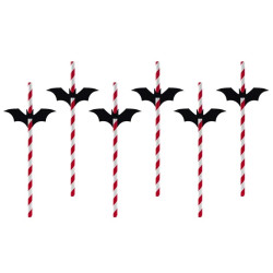 Bat paper straws - red and...