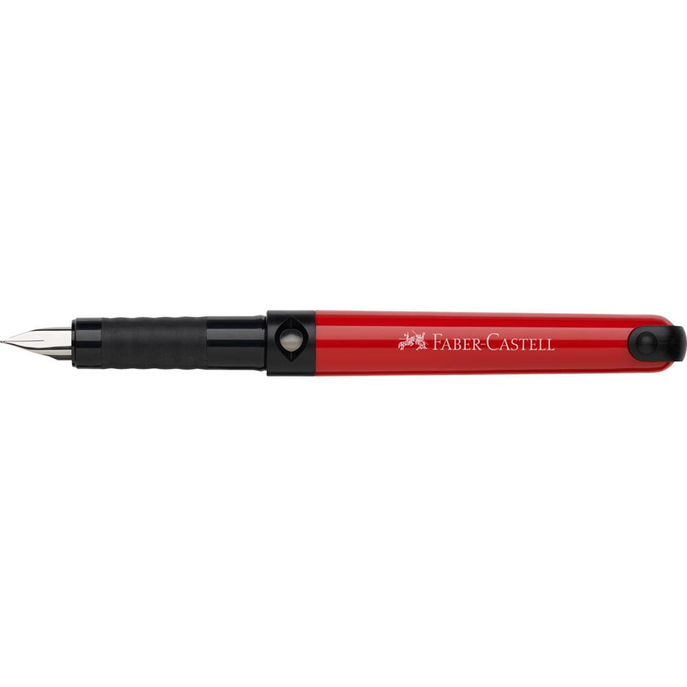 School fountain pen with cartridges - Faber-Castell - red, M
