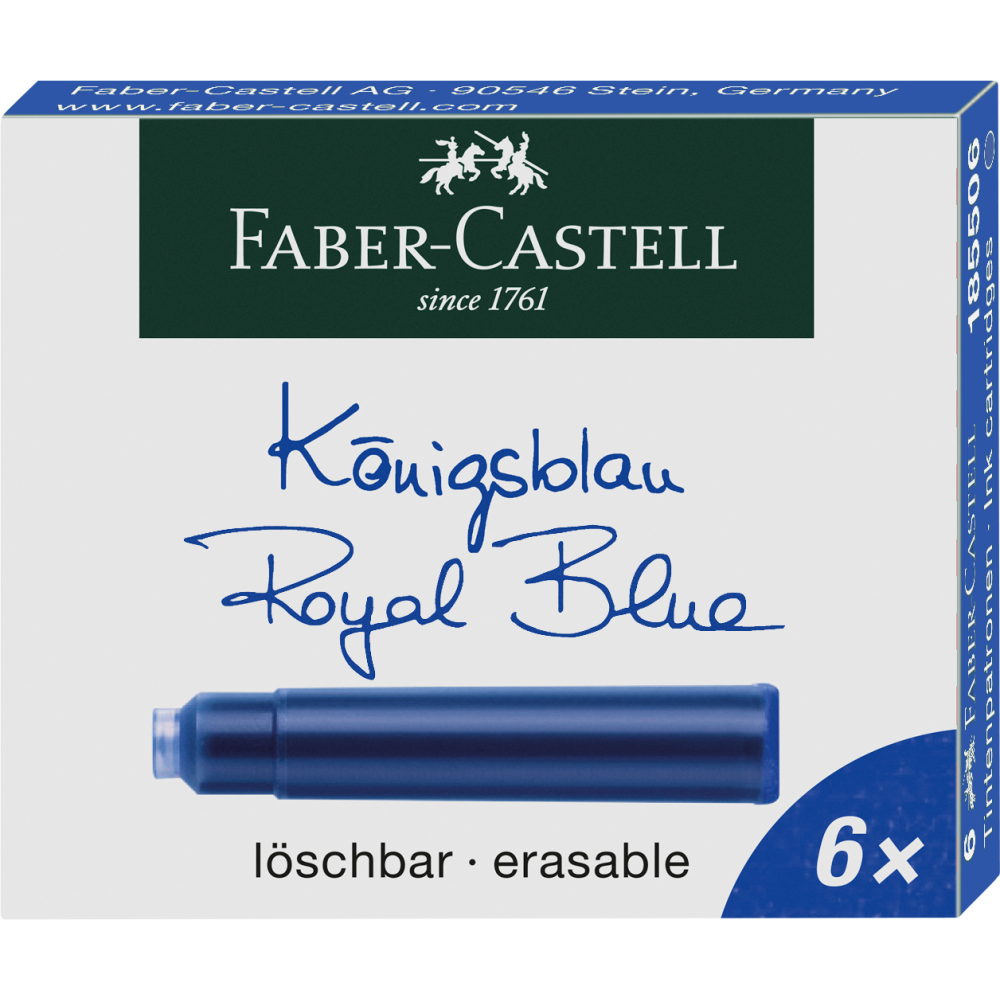 Szkolne pióro wieczne z wkładami - Faber-Castell - niebieskie, M