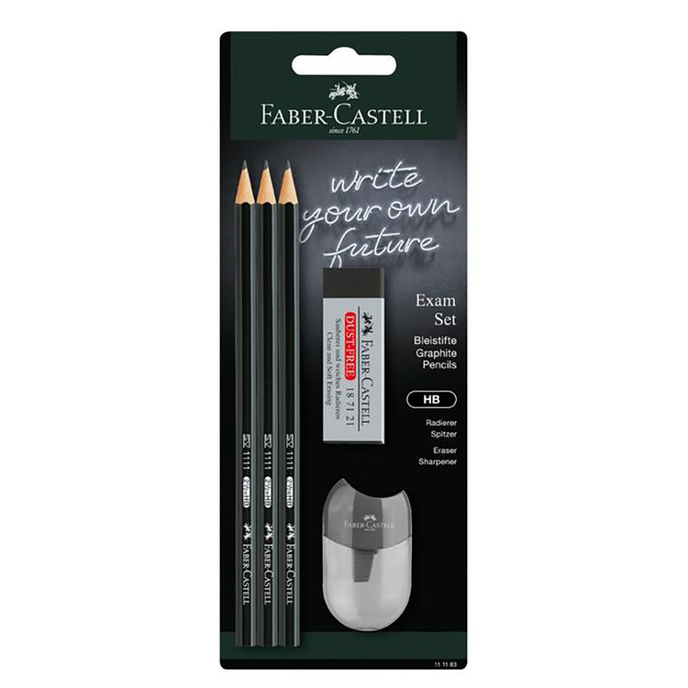 Zestaw ołówków z gumką i temperówką - Faber-Castell - 5 szt.