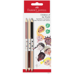 Set of Grip colored pencils,  Children of the world edition - Faber-Castell - 3 pcs.
