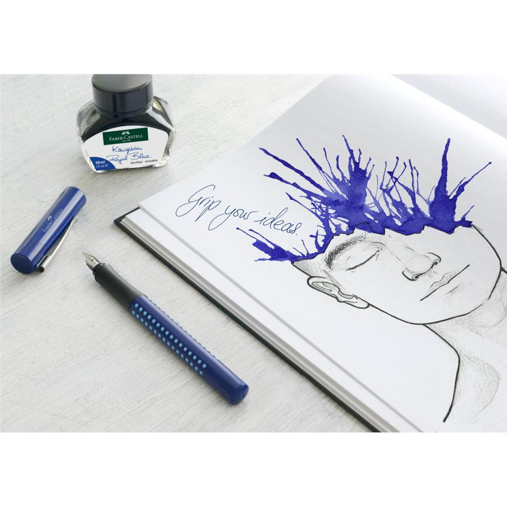 Erasable ink in glass flacon - Faber-Castell - Royal Blue, 30 ml