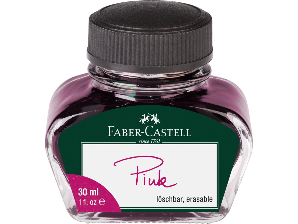 Erasable ink in glass flacon - Faber-Castell - Pink, 30 ml