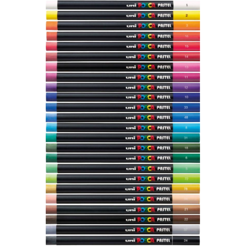 Uni POSCA Pastel Profesional Cera Colorante Pastel KPA-100 Set de Regalo de  24 -  España