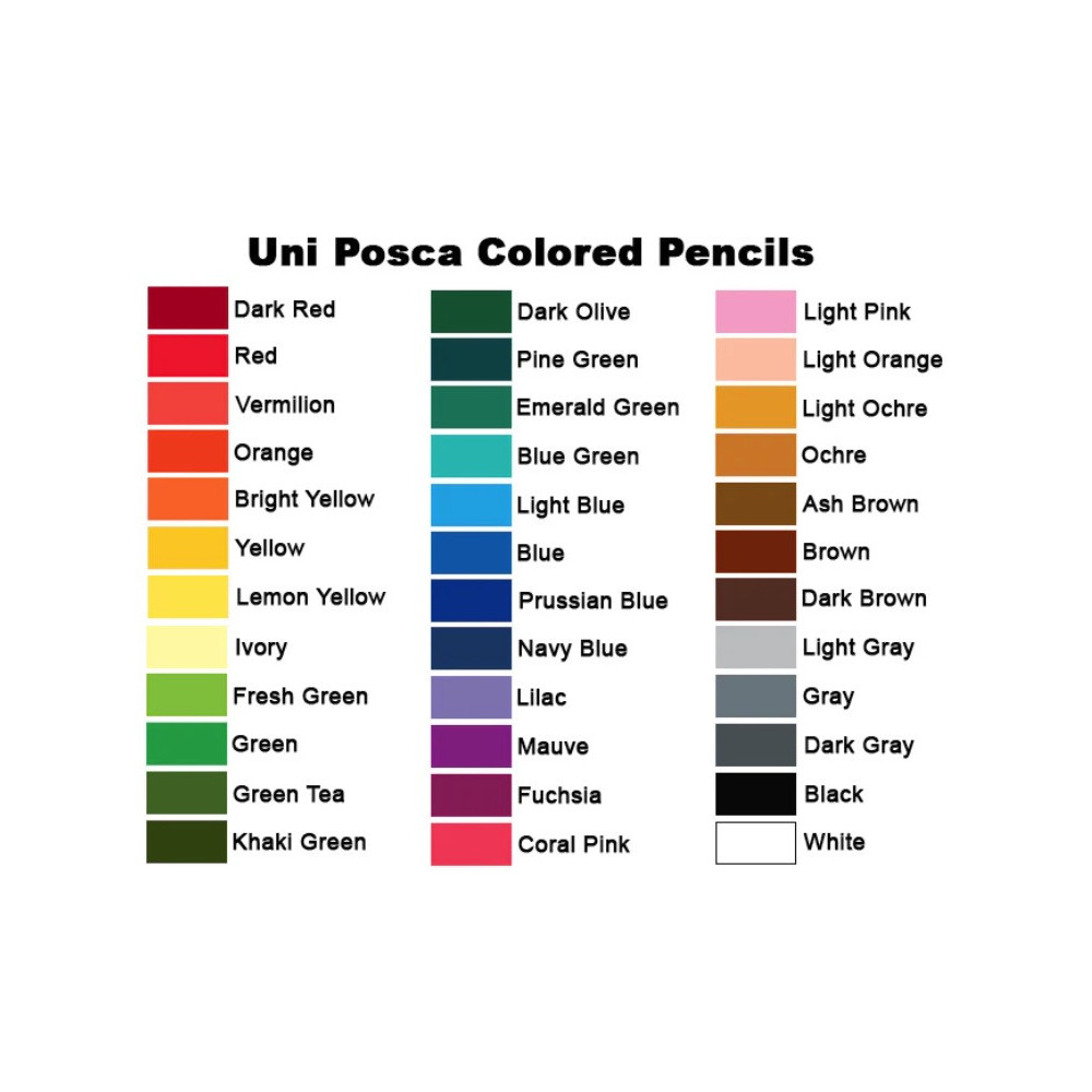 Uni POSCA Pencil Assorted Set of 36 -  Denmark