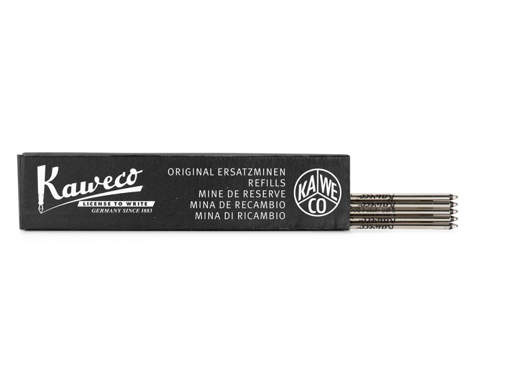 Wkłady D1 do długopisów - Kaweco - czarne, 0,8 mm, 5 szt.