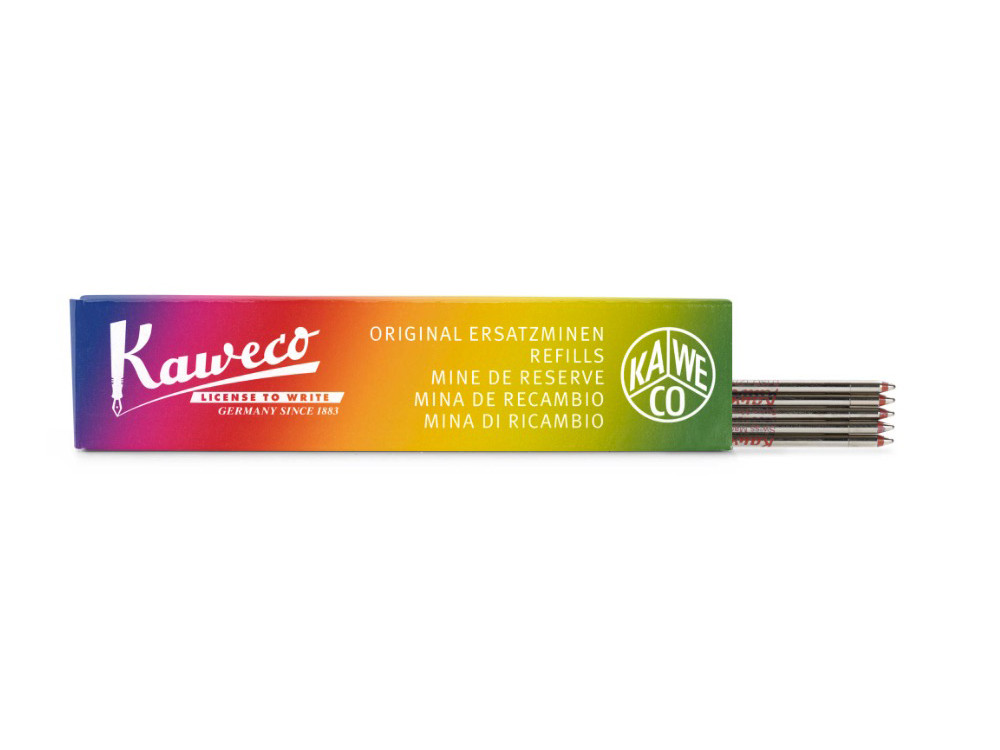 Wkłady D1 do długopisów Sport - Kaweco - czerwone, 1 mm, 5 szt.