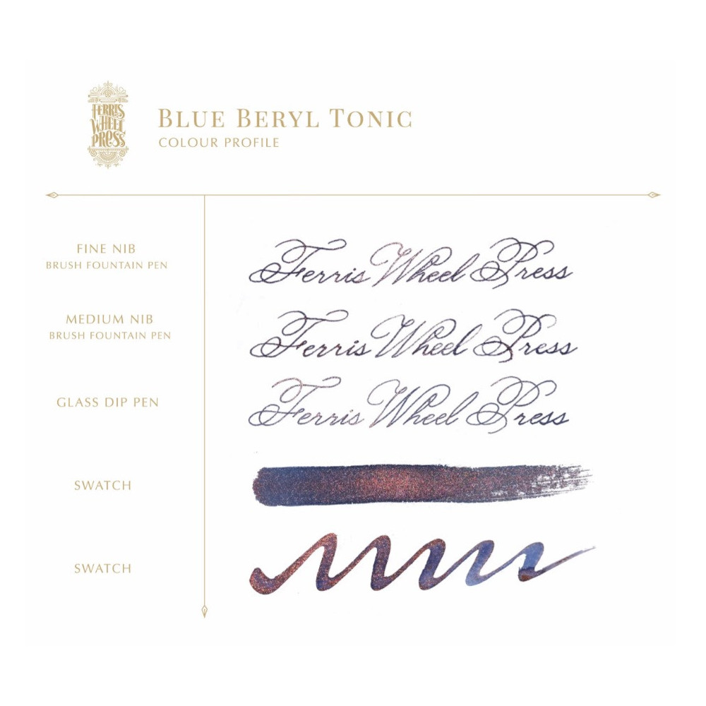 Calligraphy ink FerriTales - Ferris Wheel Press - Blue Beryl Tonic, 20 ml