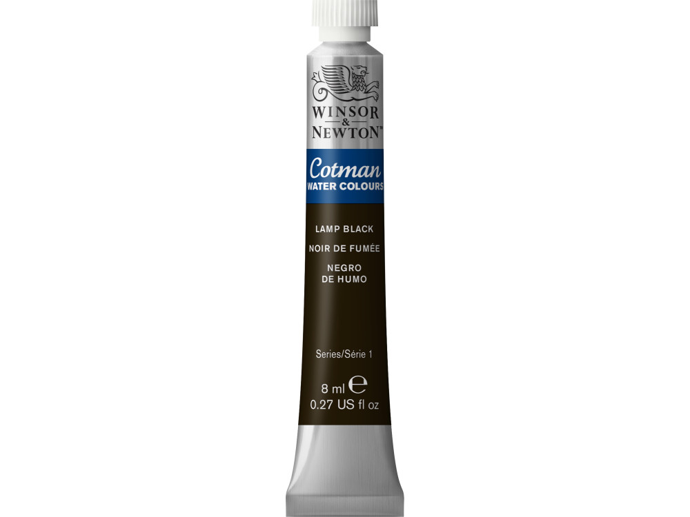 Cotman Watercolor Paint - Winsor & Newton - Lamp Black, 8 ml