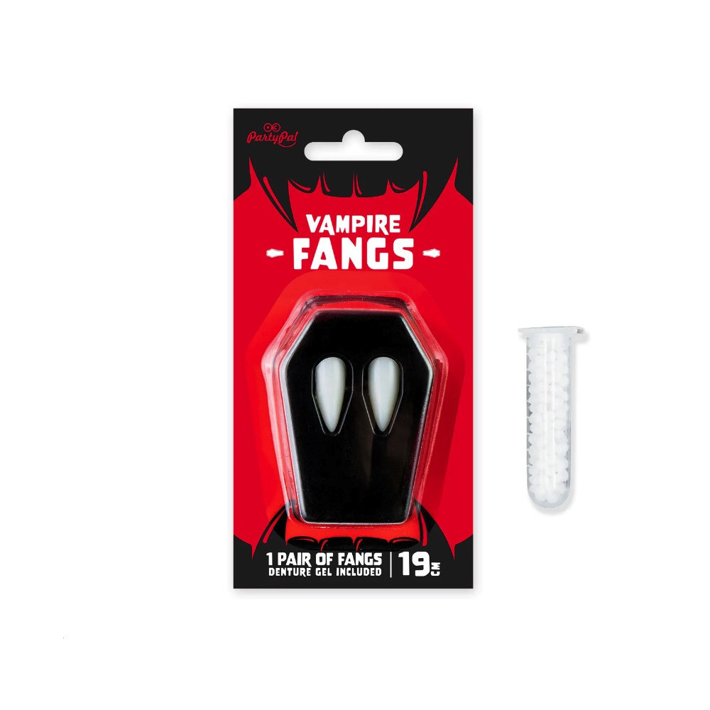 Halloween vampire fangs - 19 mm, 2 pcs.