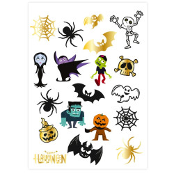 Temporary tattoos Halloween Monsters - 19 pcs.