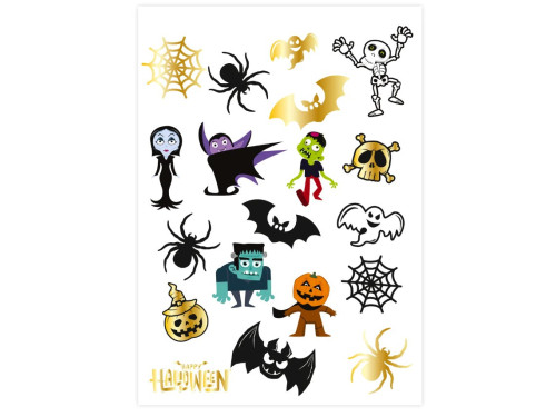 Tatuaże zmywalne, Halloween Monsters - 19 szt.