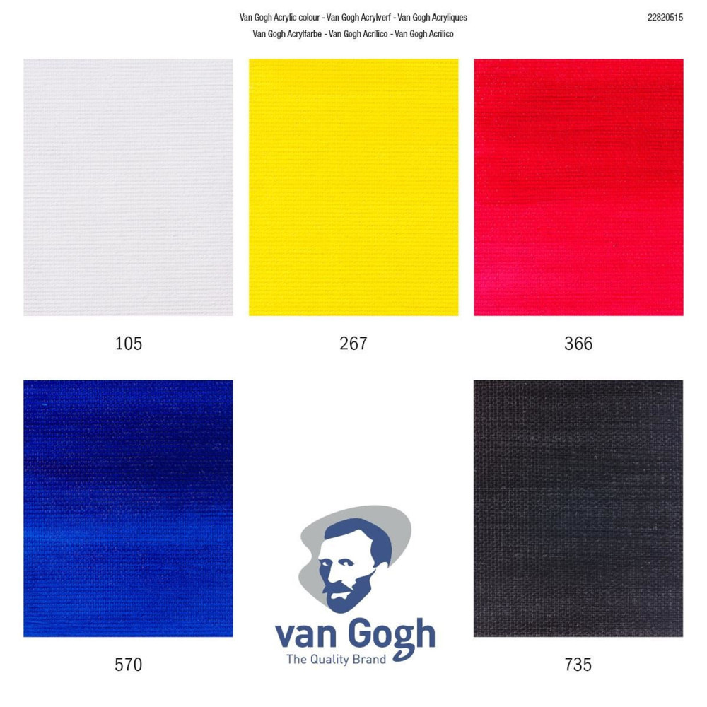 Zestaw farb akrylowych Primary - Van Gogh - 5 kolorów x 40 ml