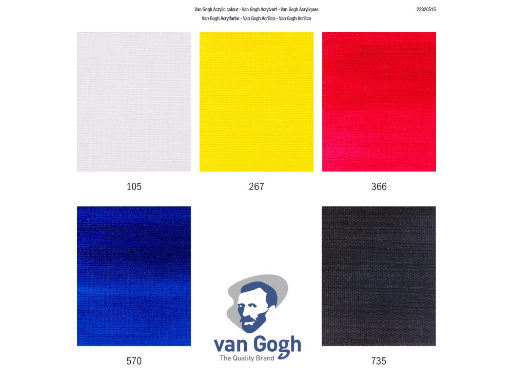 Zestaw farb akrylowych Primary - Van Gogh - 5 kolorów x 40 ml