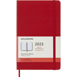 Kalendarz dzienny 2023 - Moleskine - Scarlet Red, twarda okładka, L