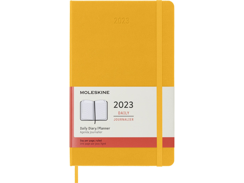 Kalendarz dzienny 2023 - Moleskine - Orange Yellow, twarda okładka, L