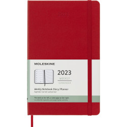 Weekly planner 2023 - Moleskine - Scarlet Red, hard cover, L