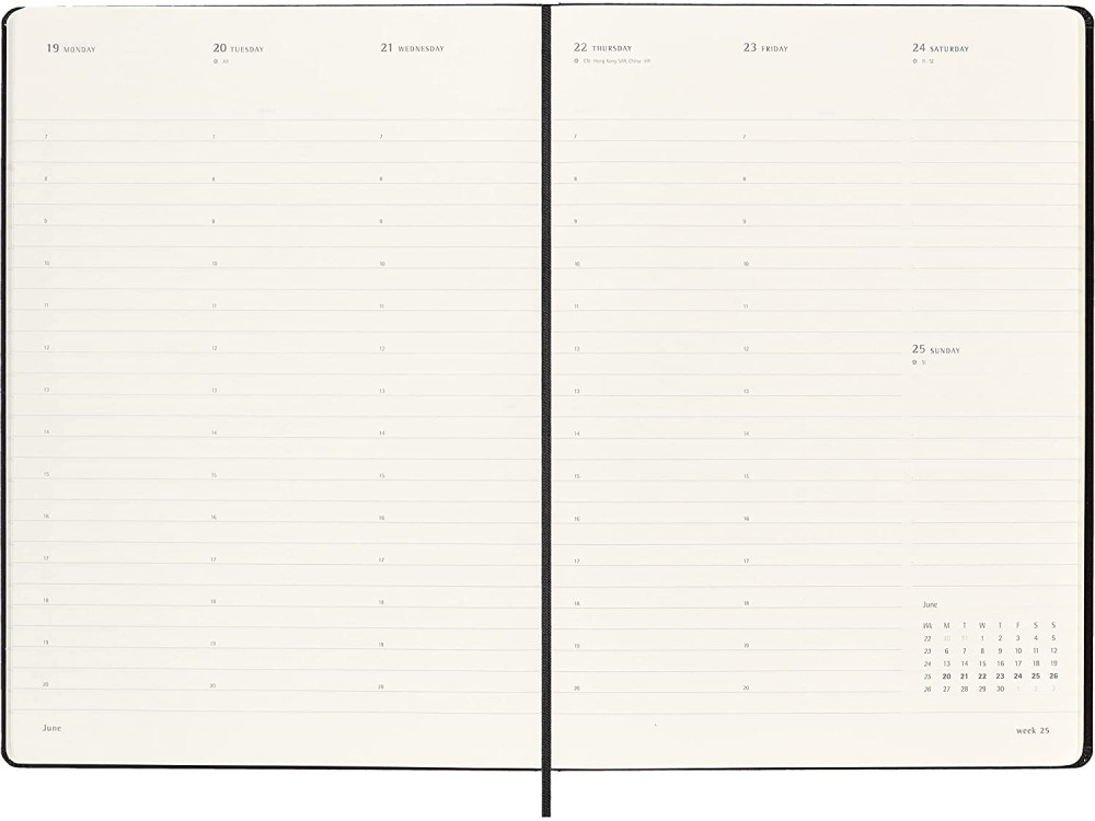 Kalendarz tygodniowy PRO, 2023 - Moleskine - Black, twarda okładka, A4