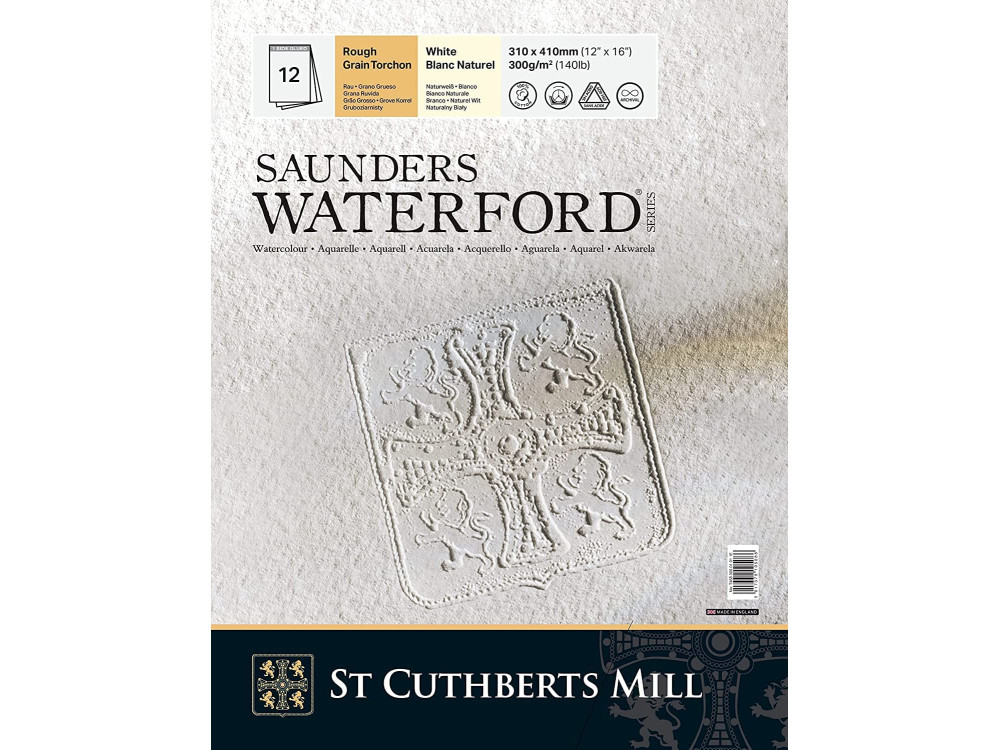 Blok do akwareli Saunders Waterford - rough, 31 x 41 cm, 300 g, 12 ark.