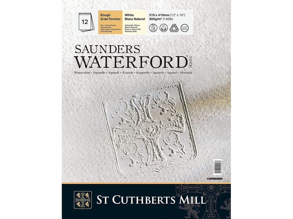 Saunders Waterford watercolor paper pad - rough, 31 x 41 cm, 300 g, 12 sheets