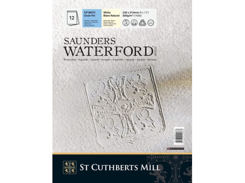 Blok do akwareli Saunders Waterford - cold press, 23 x 31 cm, 300 g, 12 ark.