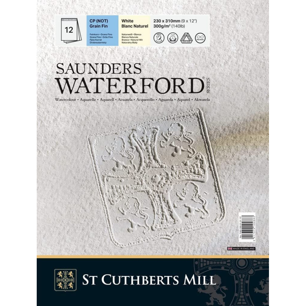 Saunders Waterford watercolor paper pad - cold press, 23 x 31 cm, 300 g, 12 sheets