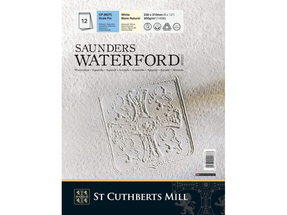 Blok do akwareli Saunders Waterford - cold press, 23 x 31 cm, 300 g, 12 ark.