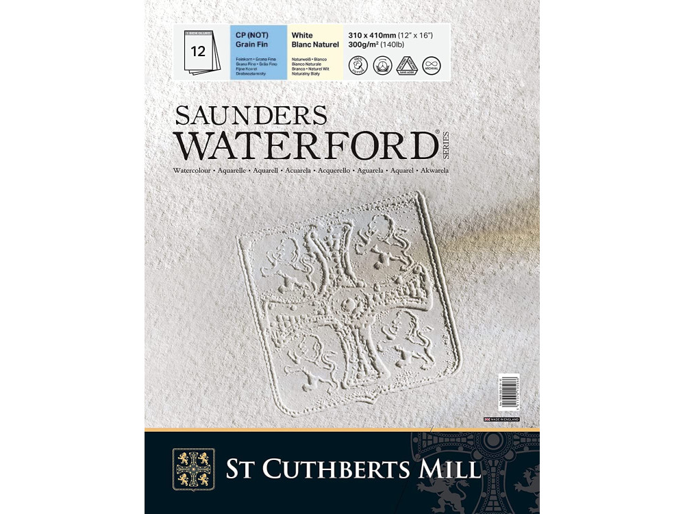 Blok do akwareli Saunders Waterford - cold press, 31 x 41 cm, 300 g, 12 ark.