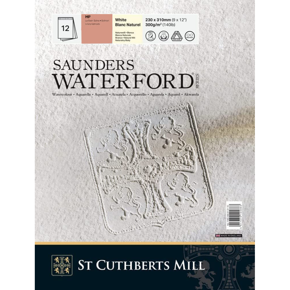 Blok do akwareli Saunders Waterford - hot press, 23 x 31 cm, 300 g, 12 ark.