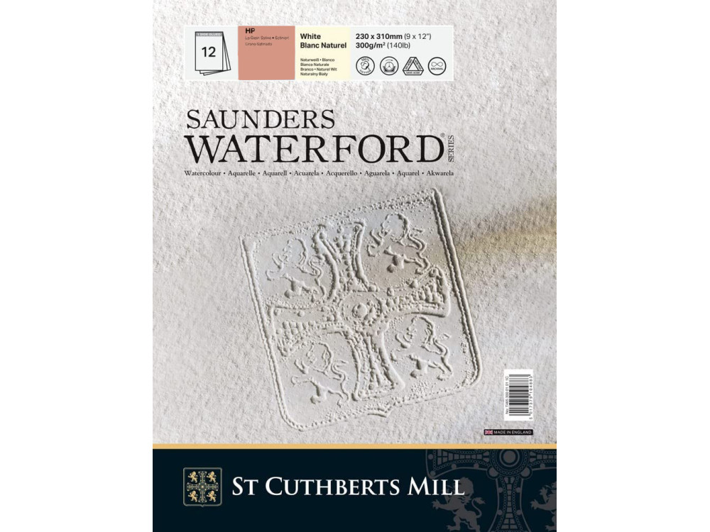 Saunders Waterford Watercolor Block - 10 inch x 14 inch, Hot Press, 140 lb, 20 Sheets