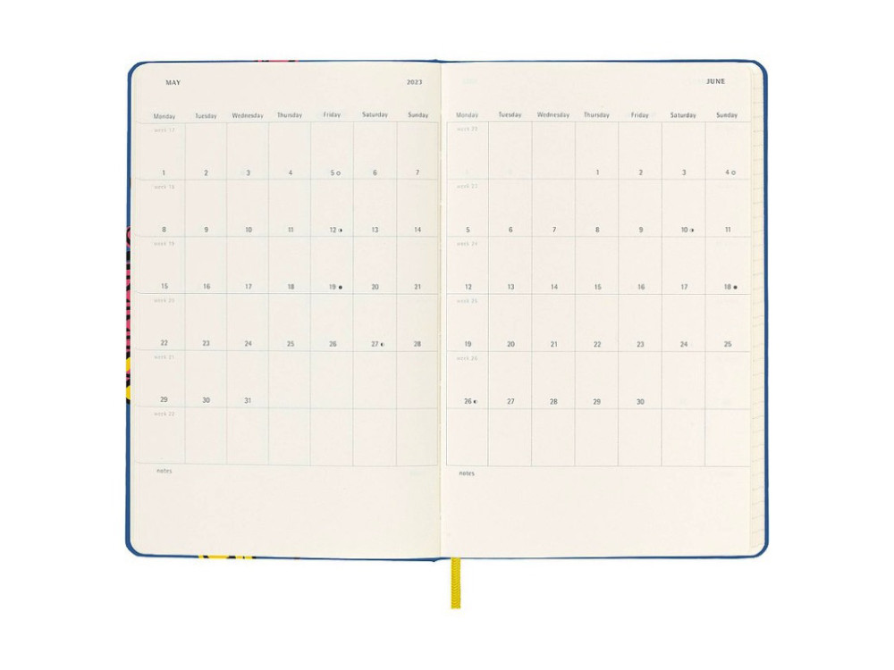 Kalendarz tygodniowy 2023, Frida Kahlo - Moleskine - Blue, twarda okładka, L