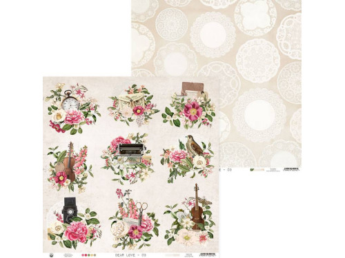 Scrapbooking paper 30,5 x 30,5 cm - Piątek Trzynastego - Dear Love 03