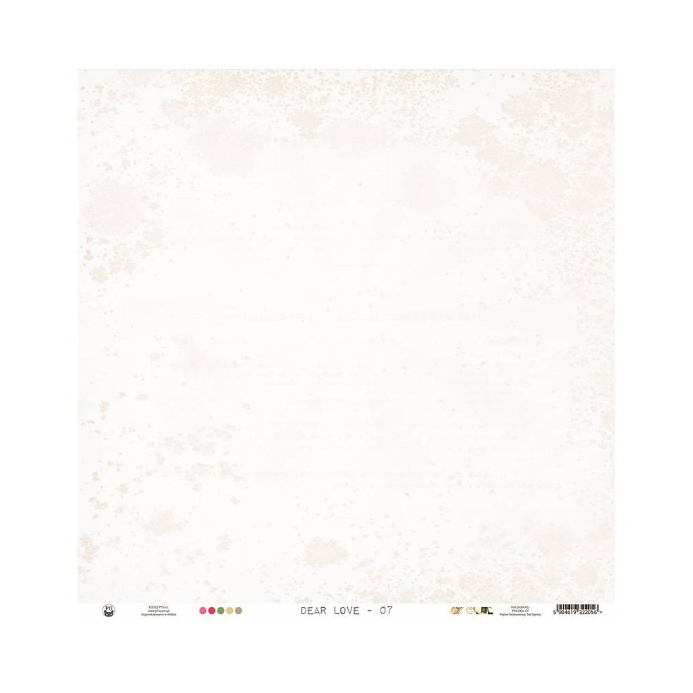 Scrapbooking paper 30,5 x 30,5 cm - Piątek Trzynastego - Dear Love 07