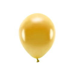Balony lateksowe Eco, metalizowane - złote, 30 cm, 10 szt.