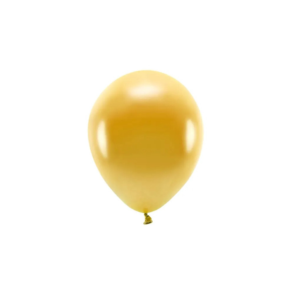 Balony lateksowe Eco, metalizowane - złote, 30 cm, 10 szt.