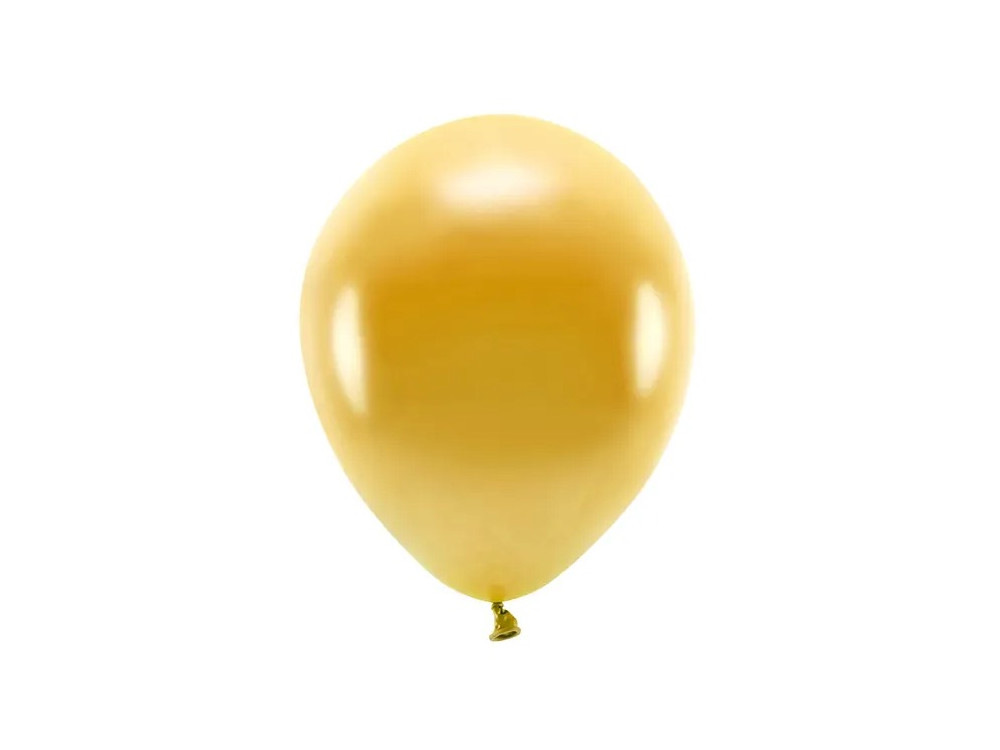 Latex Metallic Eco balloons - gold, 30 cm, 10 pcs.