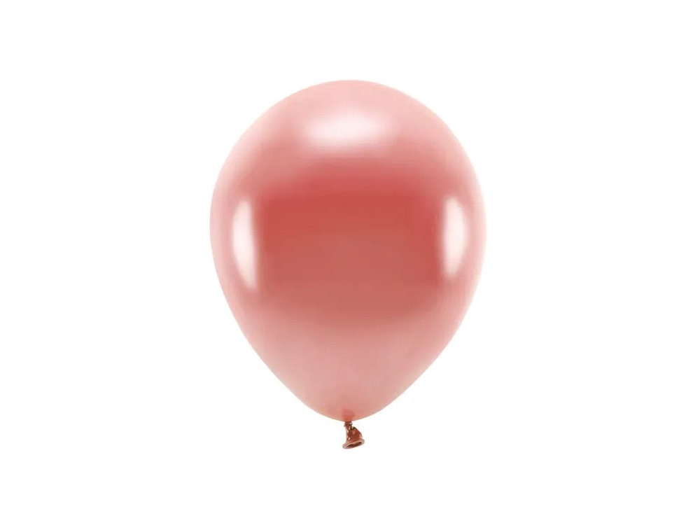 Balony lateksowe Eco, metalizowane - różowe złoto, 30 cm, 10 szt.
