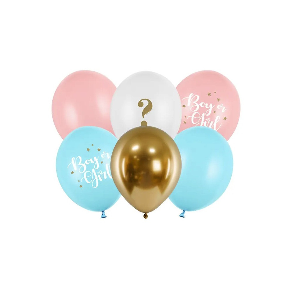 Latex balloons, Boy or Girl - pastel, 30 cm, 6 pcs